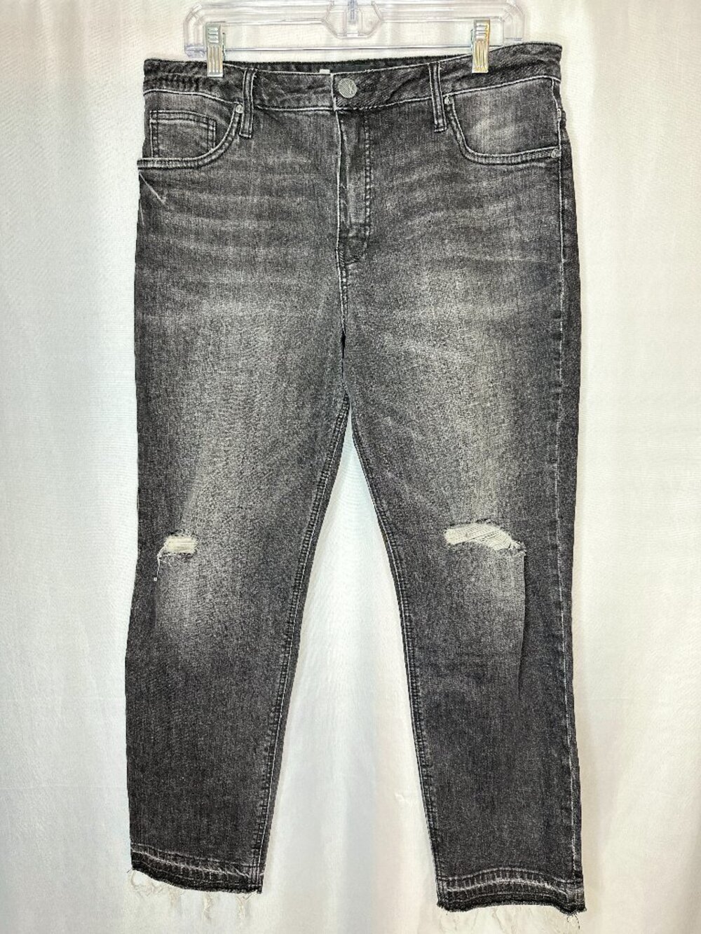 Kut from the Kloth Rachael Distressed Black Mom Jeans, Size 10 Y2K Party Goth